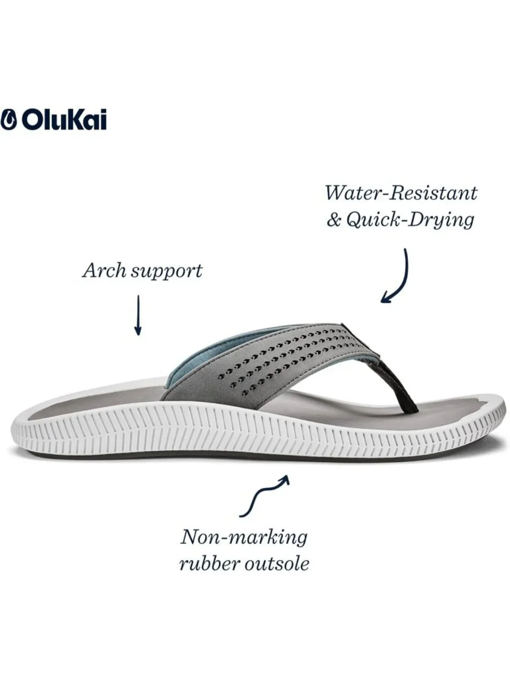 Men's Stone Beach Sandals Water Resistant Flip Flops Arch Support&Comfort Fit